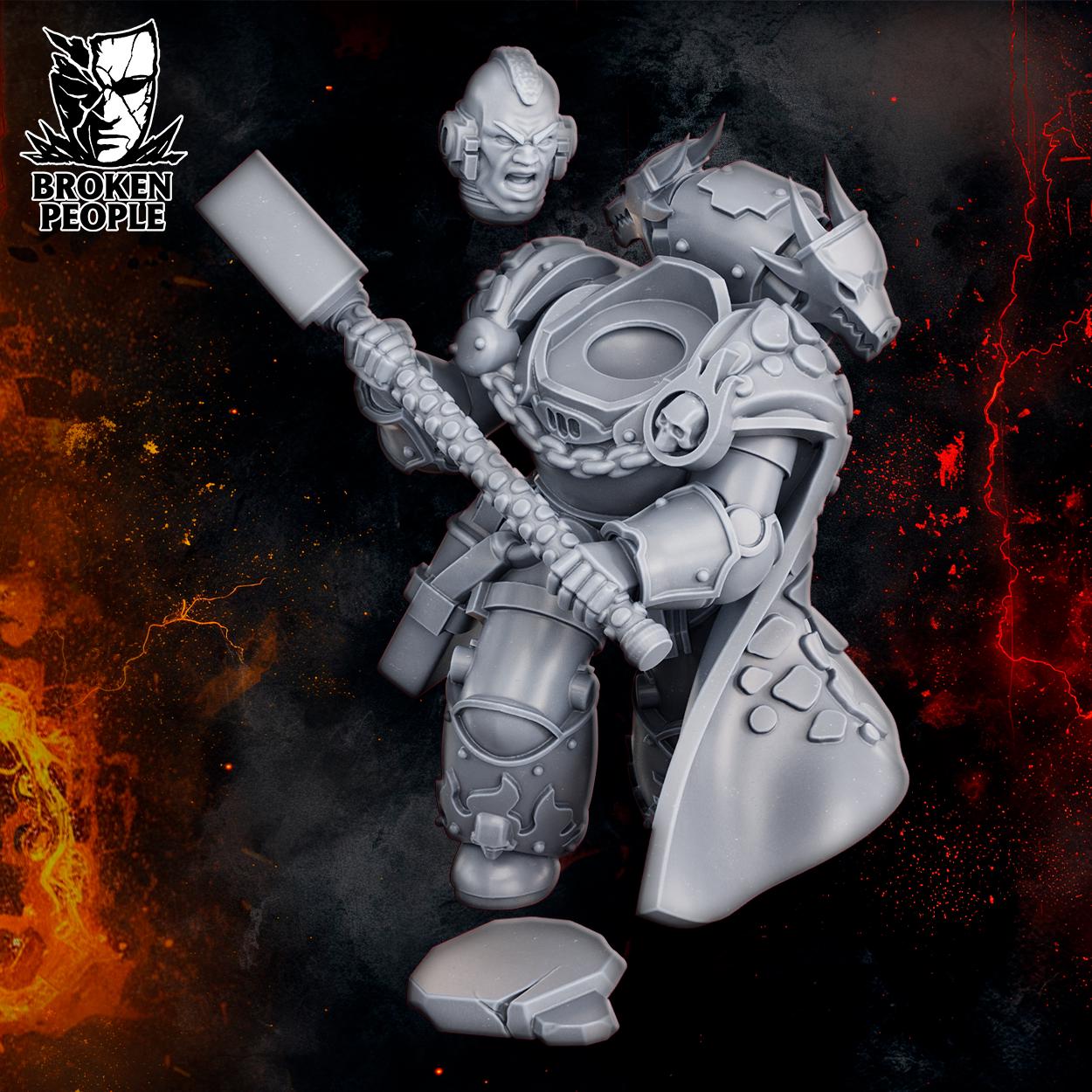 3d Printed Justicar Ignis Firehammer by DakkaDakka Miniatures
