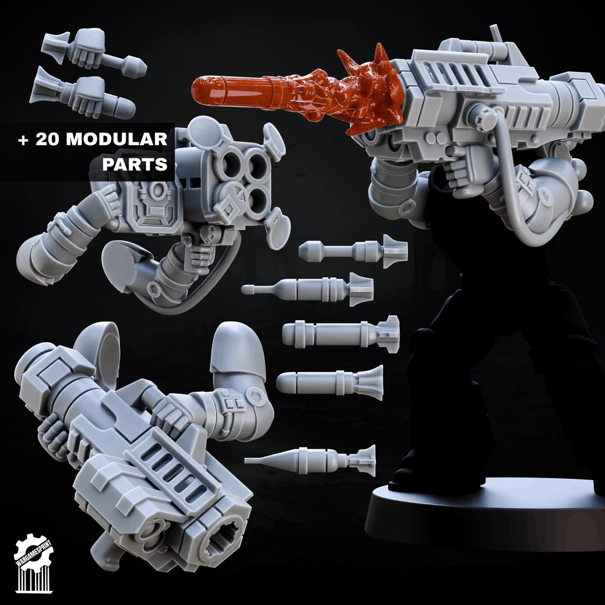 3d Printed Marine Missile Launcher Kit Kit by Wargames Print