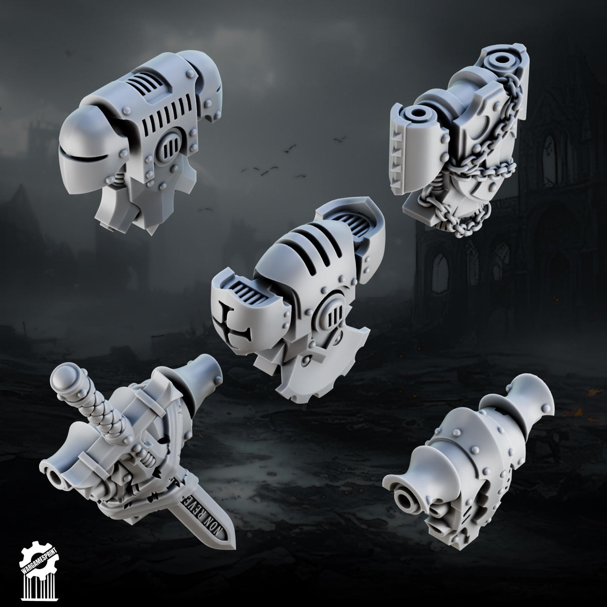 3d Printed Marine Crusader Backpack x10 by Wargames Print