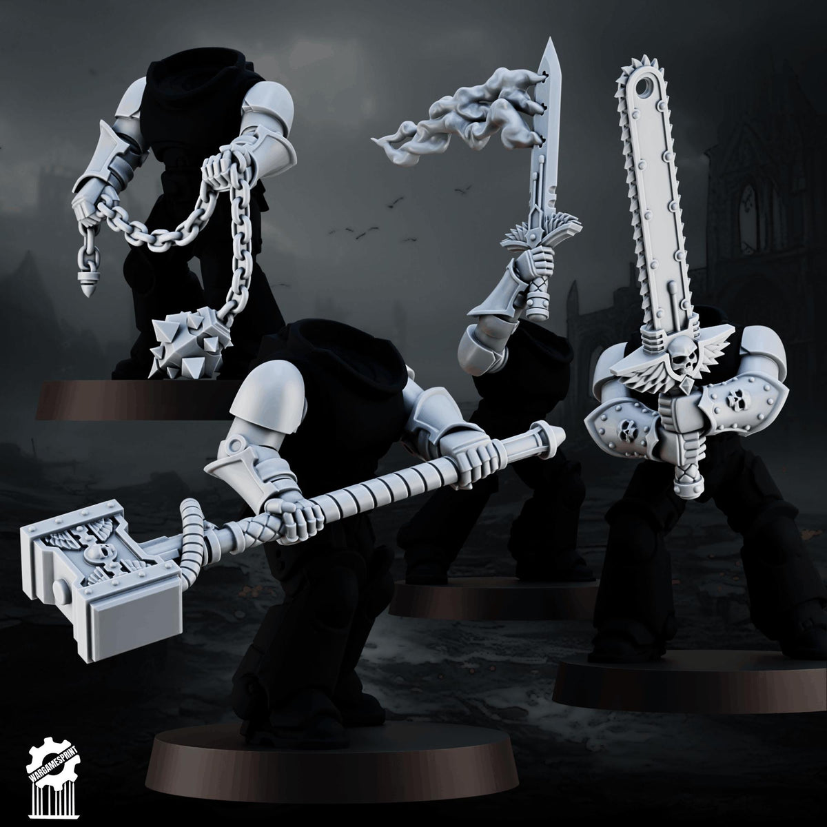 3d Printed Marine Crusader Melee Weapons Kit - 60+ pieces by Wargames Print