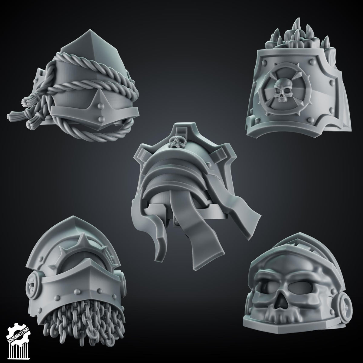 3d Printed Marine Crusader Shoulders Set #4 x10 by Wargames Print