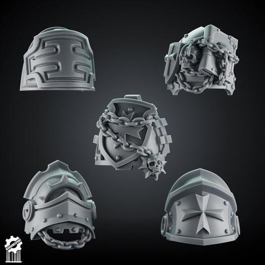 3d Printed Marine Crusader Shoulders Set #3 x10 by Wargames Print