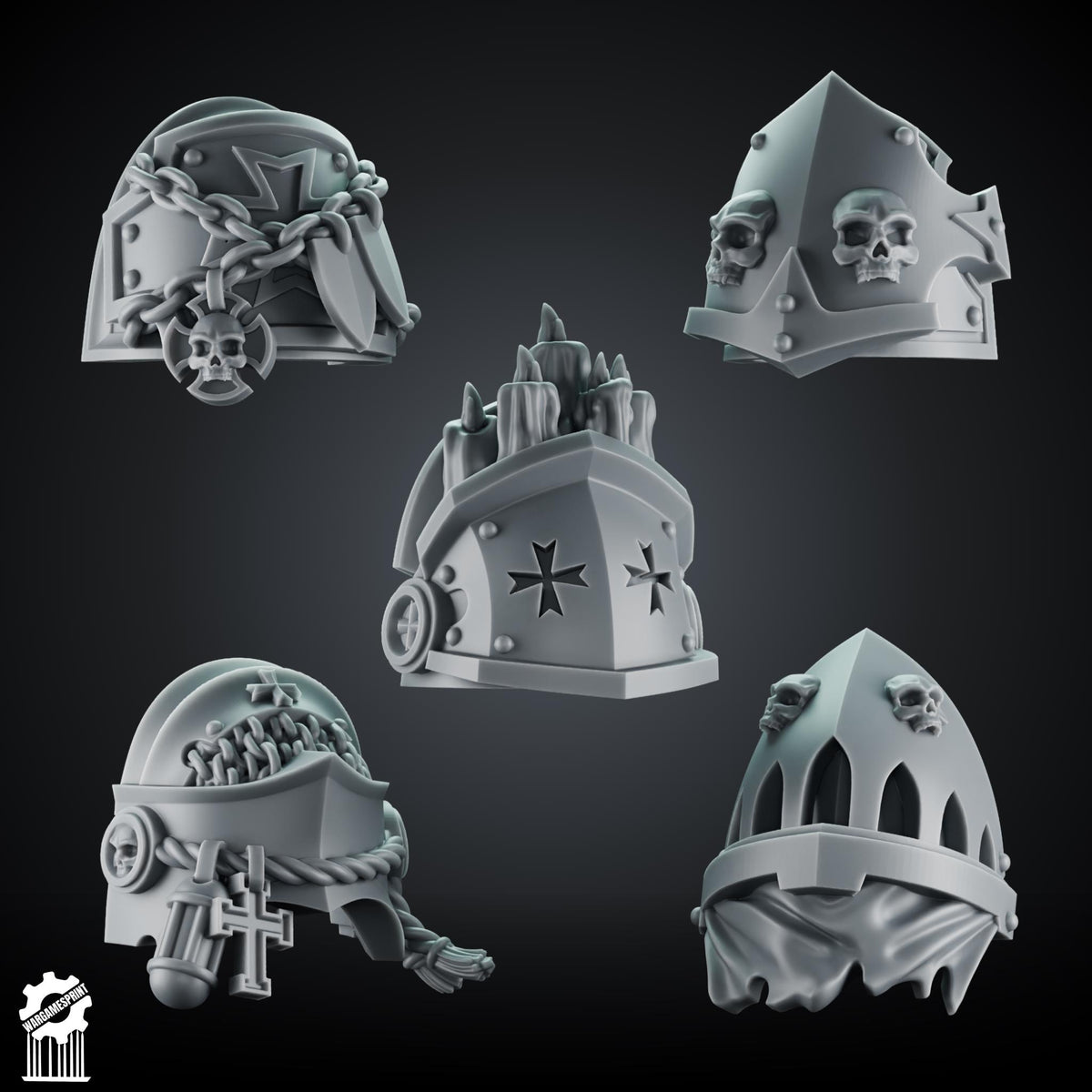 3d Printed Marine Crusader Shoulders Set #1 x10 by Wargames Print