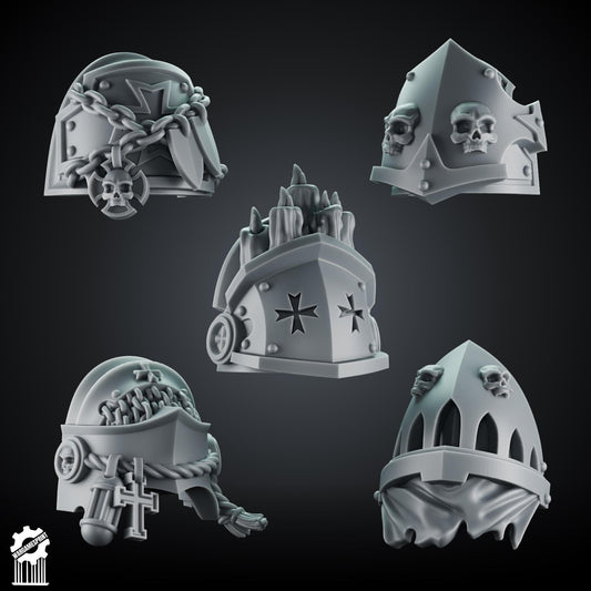 3d Printed Marine Crusader Shoulders Set #1 x10 by Wargames Print