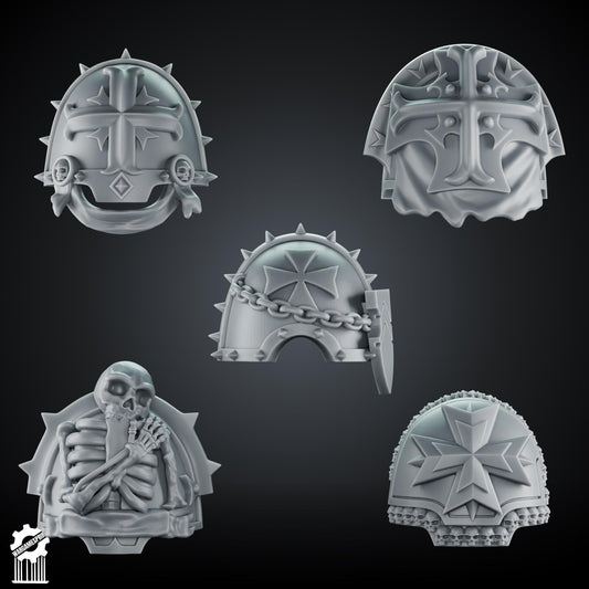3d Printed Marine Crusader Big Shoulders Set #2 x10 by Wargames Print
