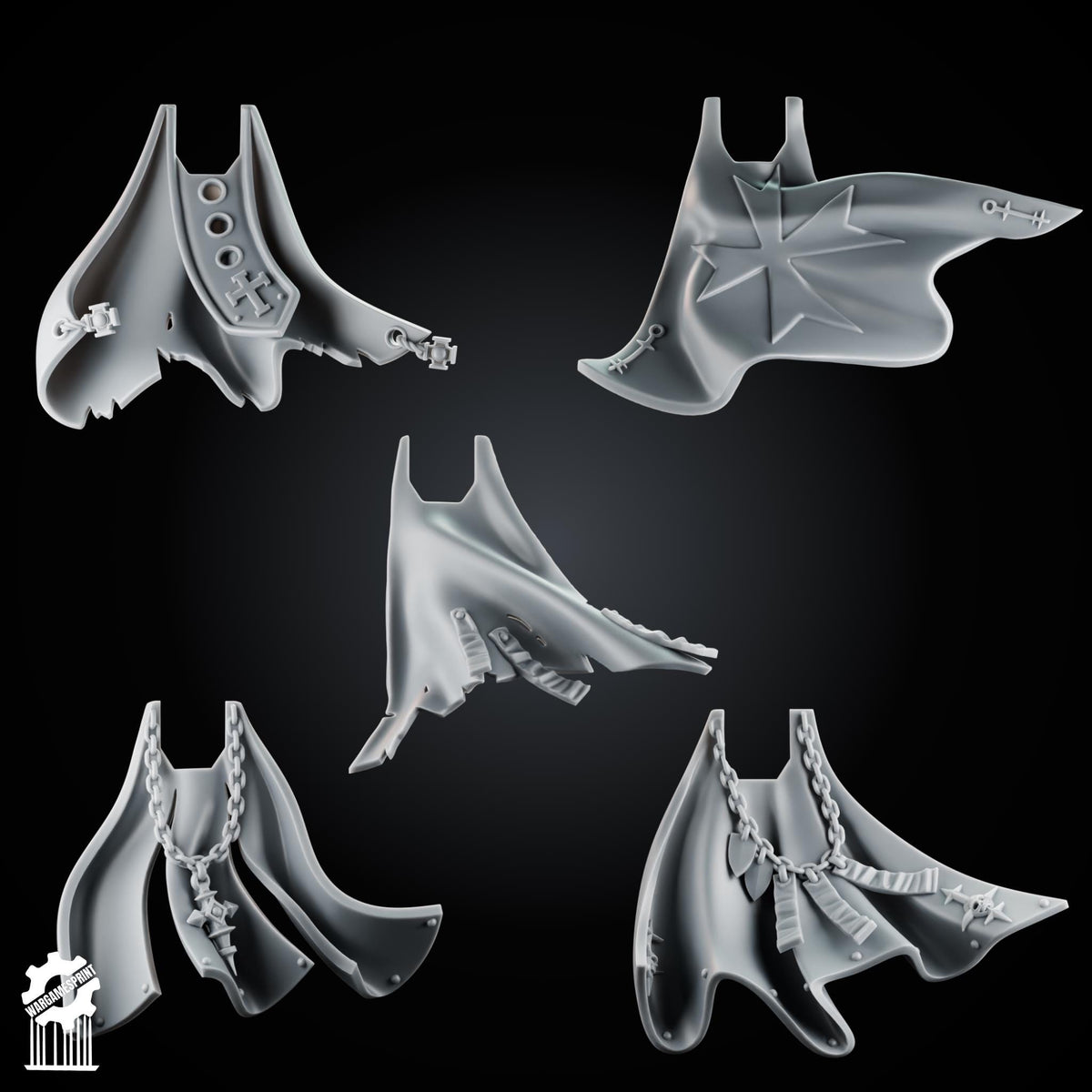 3d Printed Marine Crusader Cloaks #5 x10 by Wargames Print