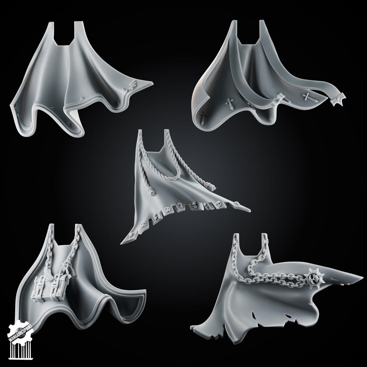 3d Printed Marine Shadowguard Cloaks Set #5  x10 by Wargames Print