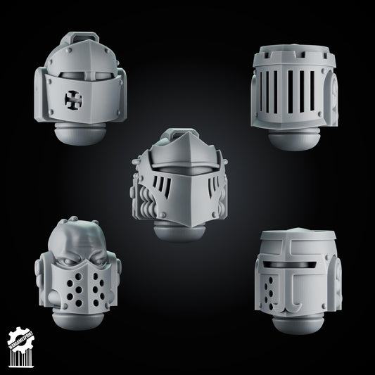 3d Printed Crusader Helmets Set #8 x10 by Wargames Print