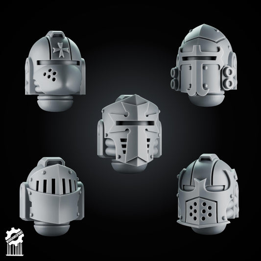 3d Printed Crusader Helmets Set #7 x10 by Wargames Print