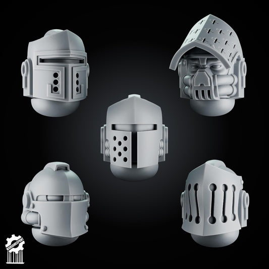 3d Printed Crusader Helmets Set #1 x10 by Wargames Print