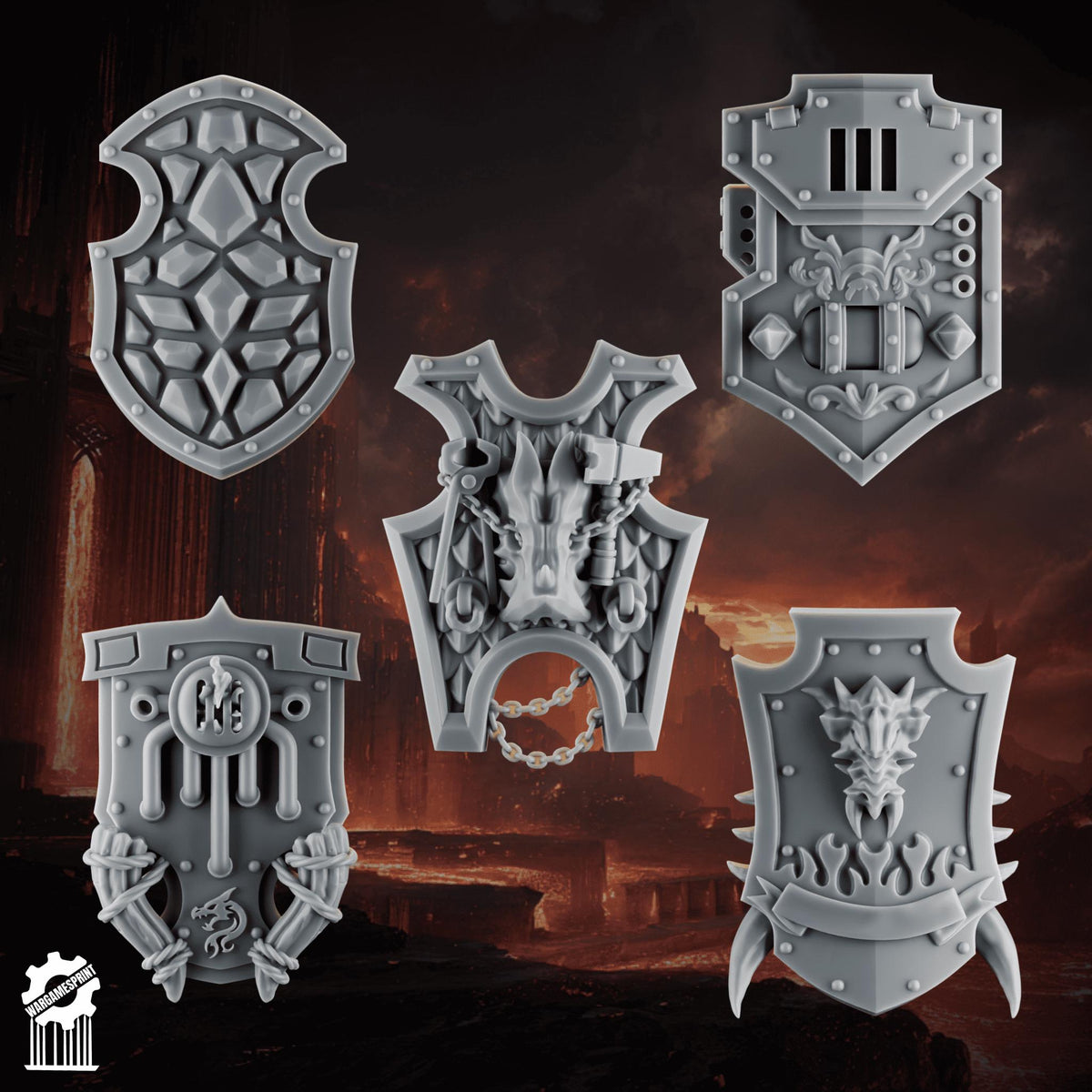 3d Printed Emberforge Shields x10 by Wargames Print