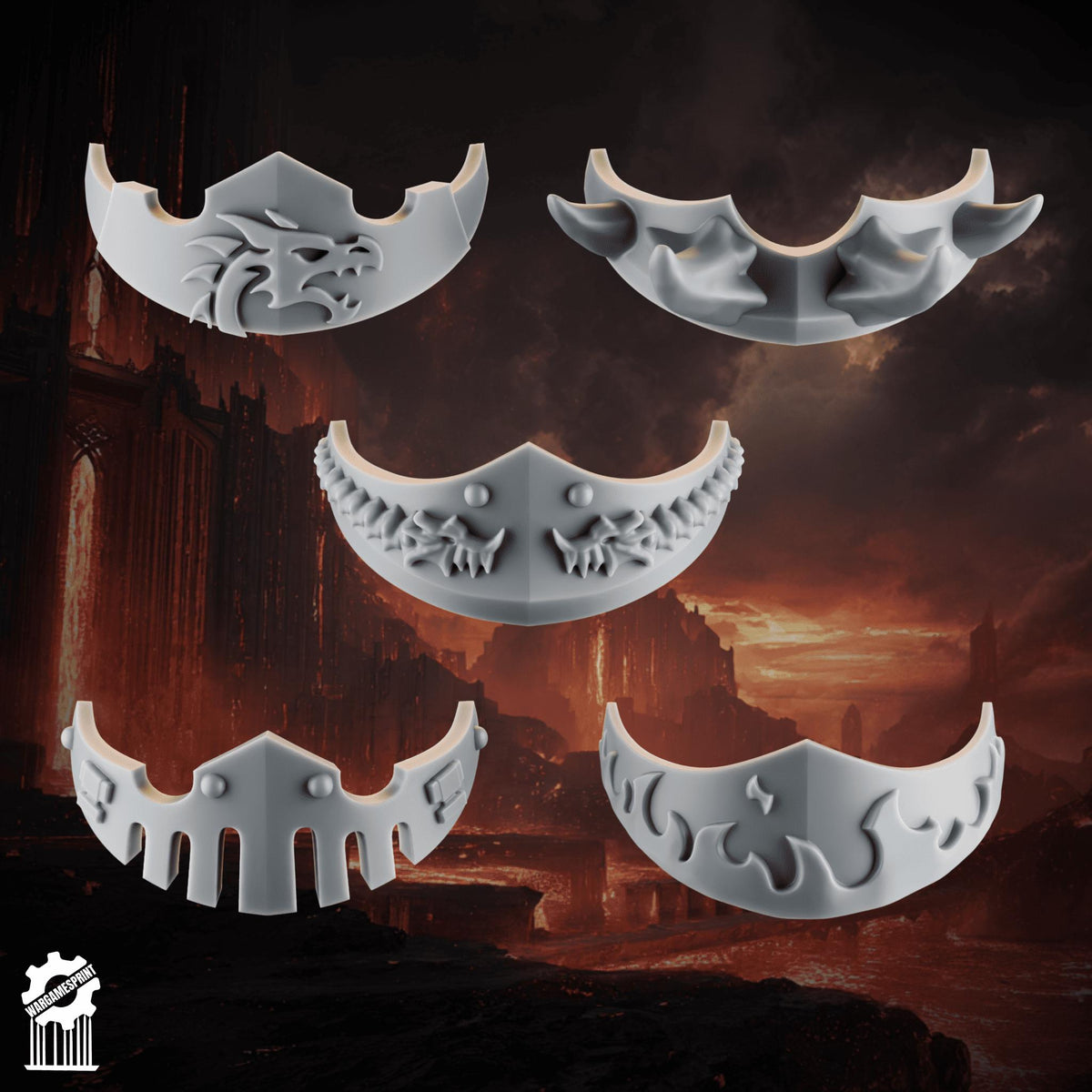 3d Printed Emberforge Gorgets x10 by Wargames Print