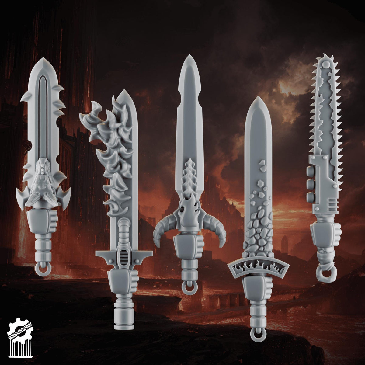 3d Printed Emberforge Sword Kit #1 x10 by Wargames Print