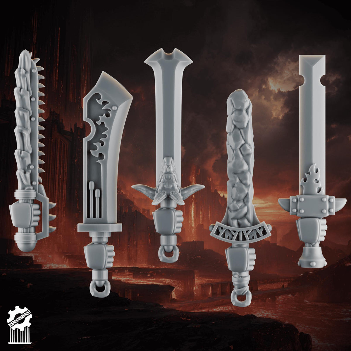3d Printed Emberforge Sword Kit #2 x10 by Wargames Print