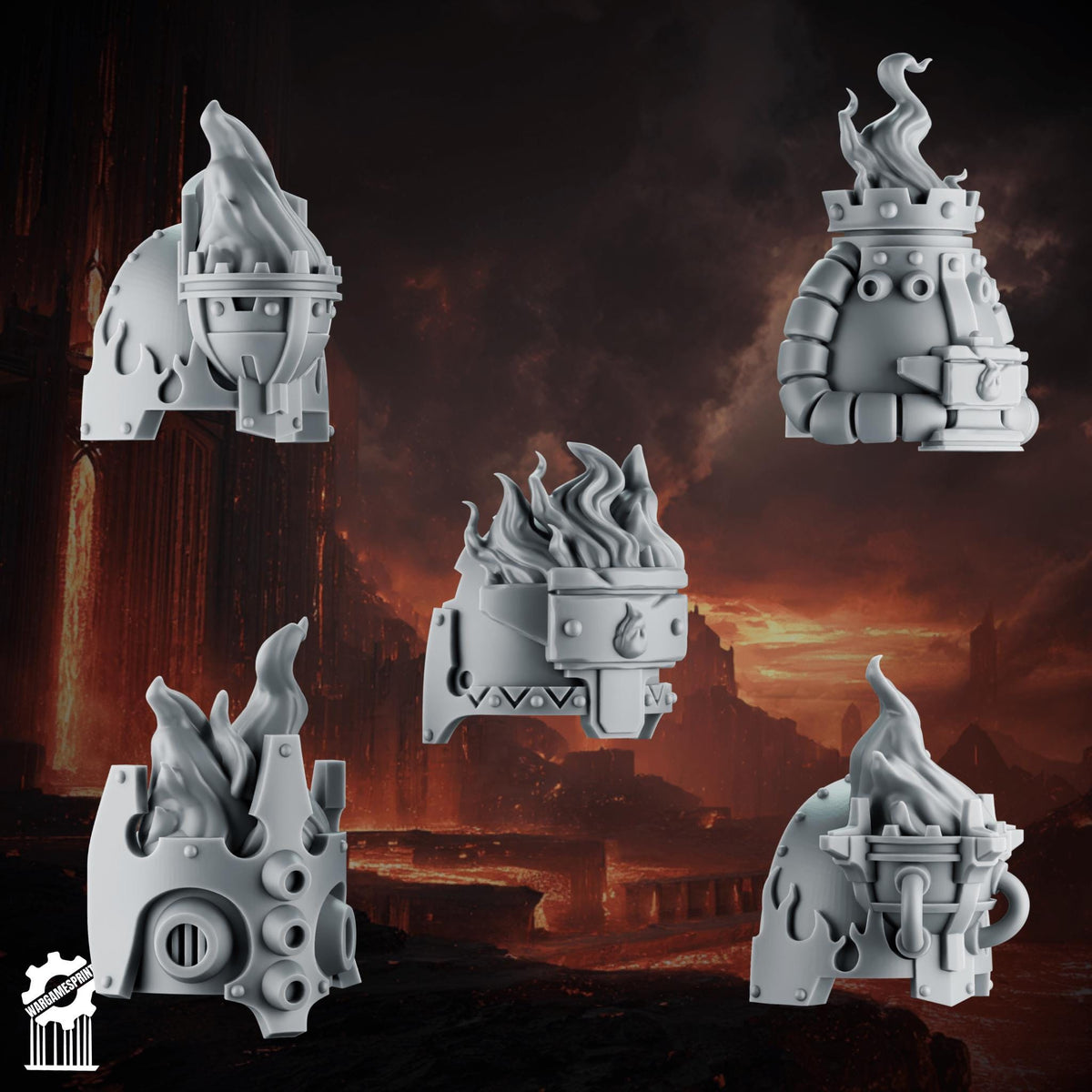 3d Printed Emberforge Shoulders Set 2 x10 by Wargames Print