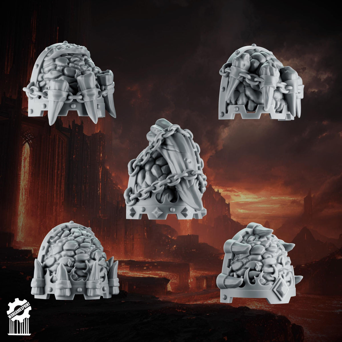 3d Printed Emberforge Shoulders Set 1 x10 by Wargames Print