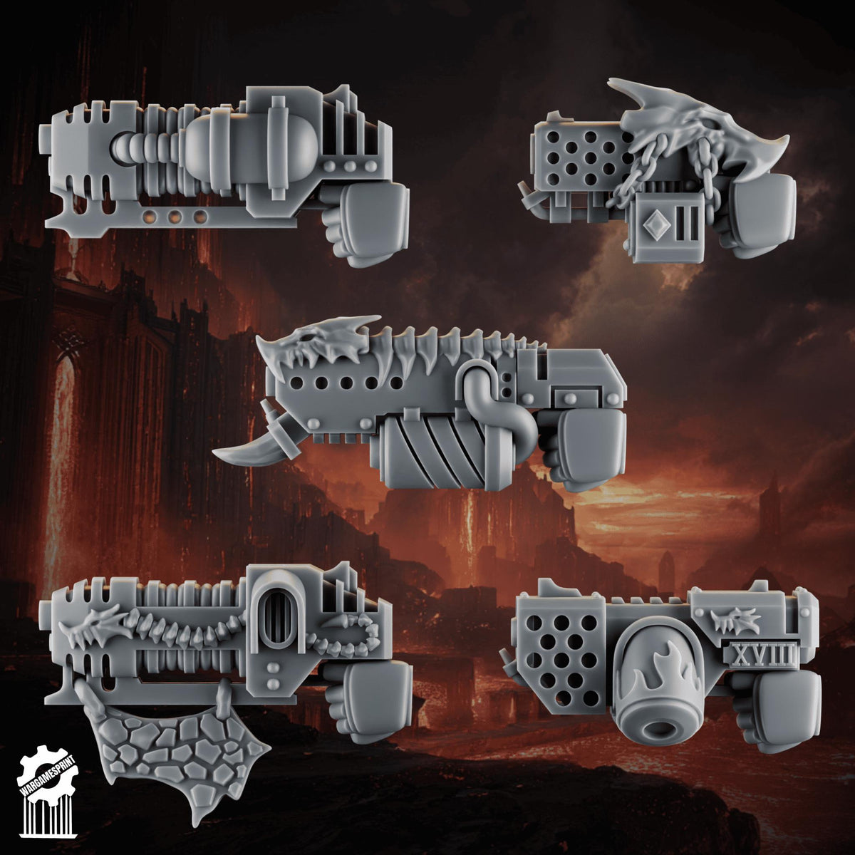 3d Printed Emberforge Pistols x10 by Wargames Print