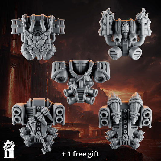 3d Printed Emberforge Backpacks Set 1 x10 by Wargames Print