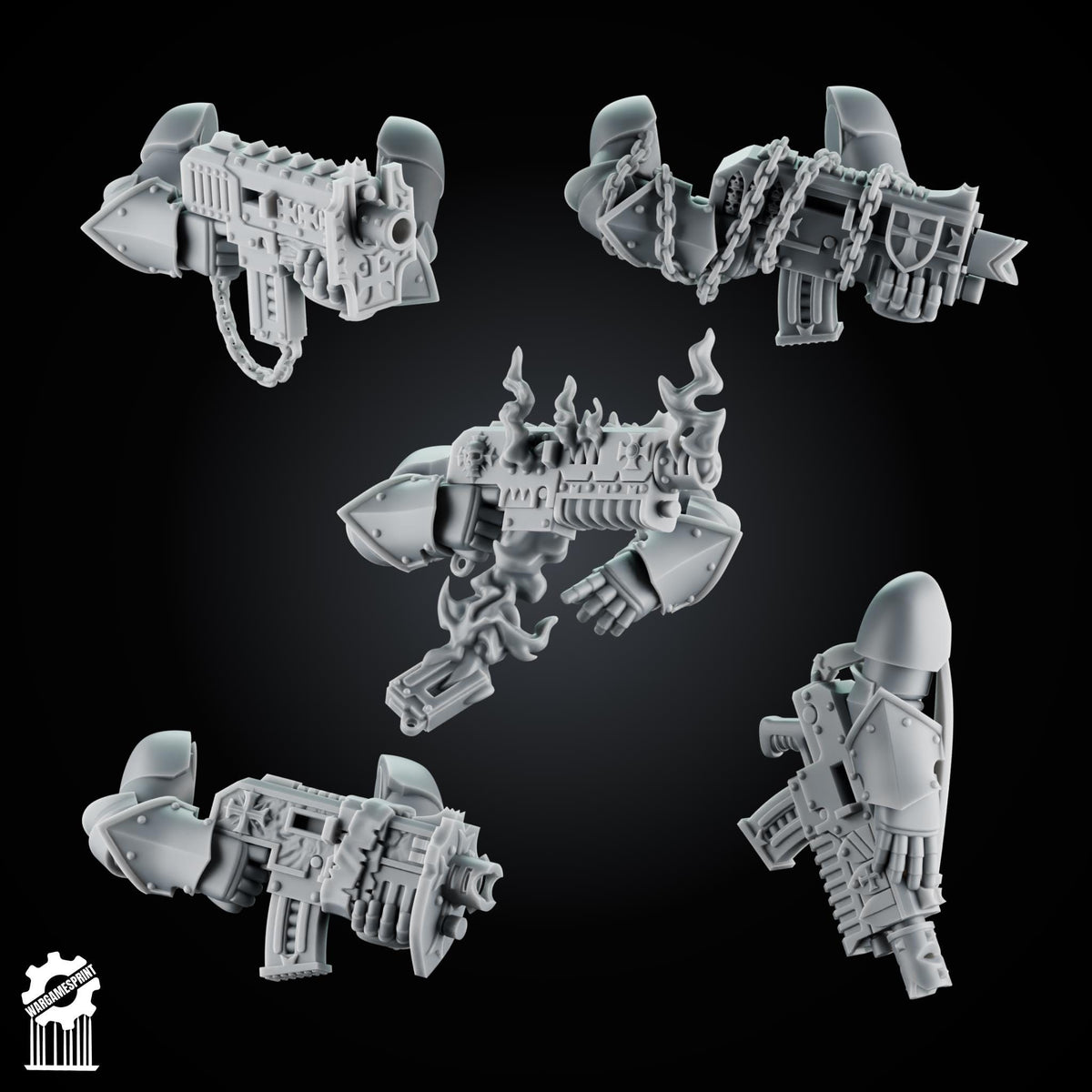3d Printed Crusader Guns Upgrade Set by Wargames Print