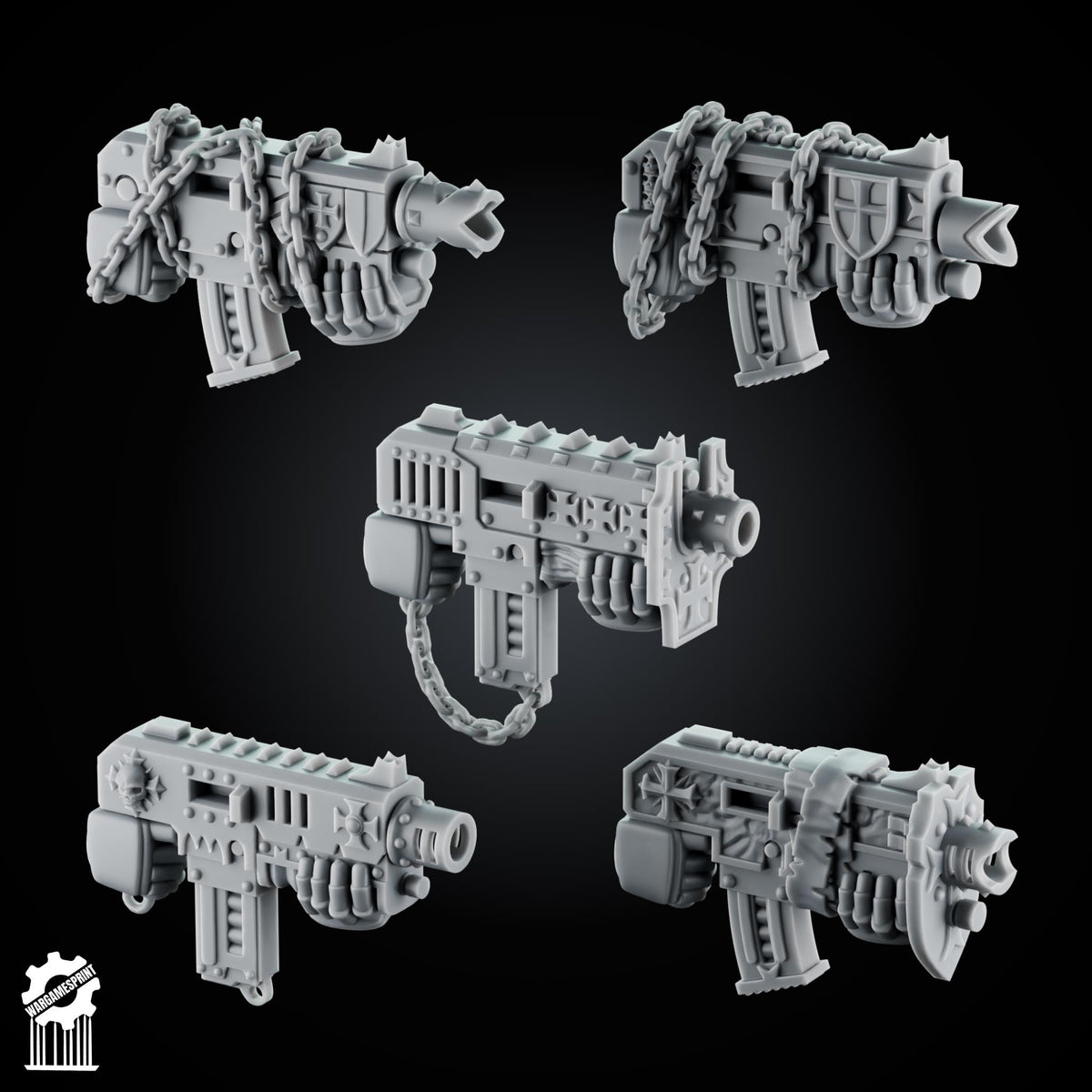 3d Printed Crusader Pistols Upgrade Set by Wargames Print