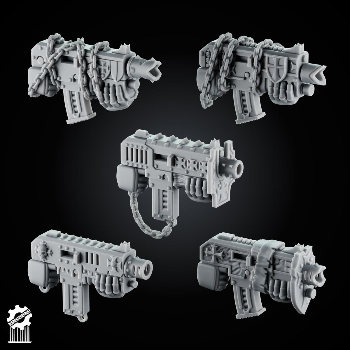 3d Printed Crusader Pistols Upgrade Set by Wargames Print