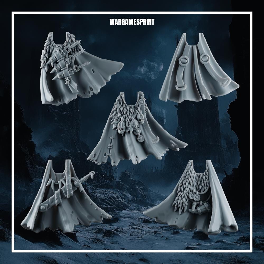 3d Printed Marine Viking Cloaks x10 by Wargames Print