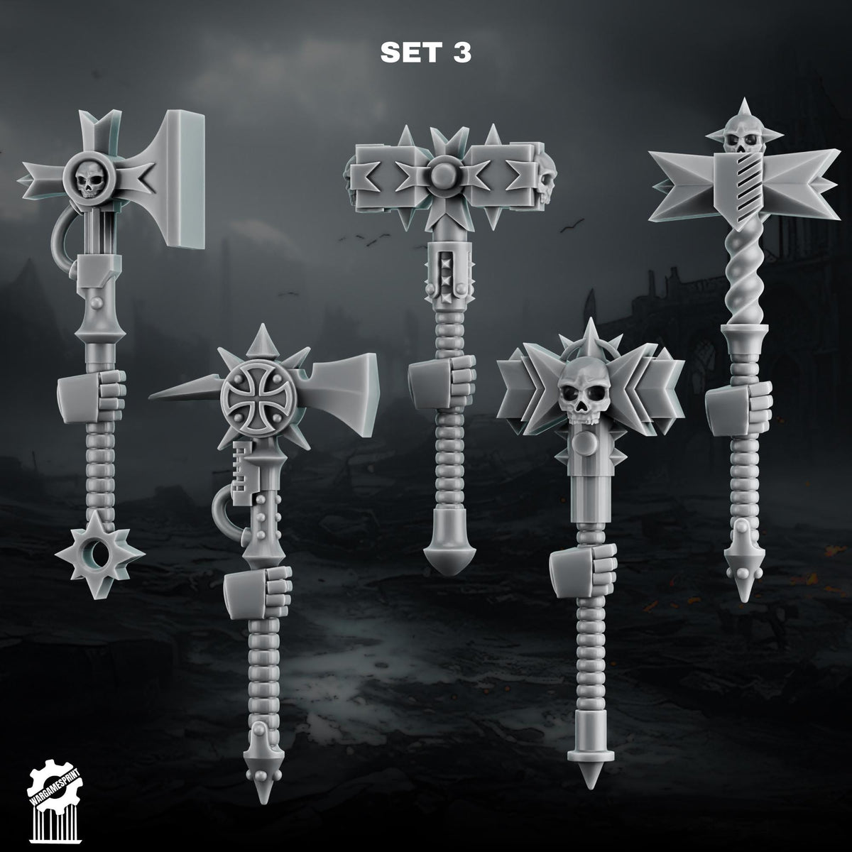 3d Printed Crusader Hammers x10 by Wargames Print