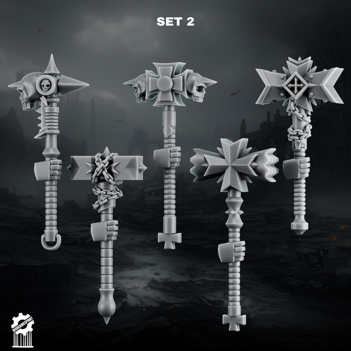 3d Printed Crusader Hammers x10 by Wargames Print