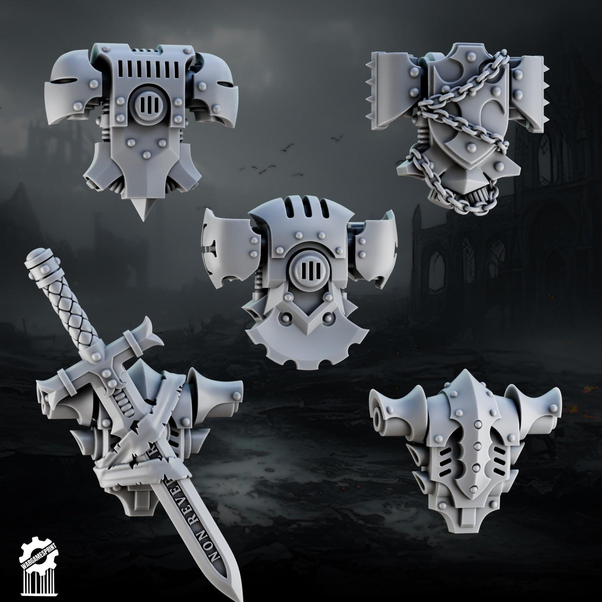 3d Printed Marine Crusader Backpack x10 by Wargames Print