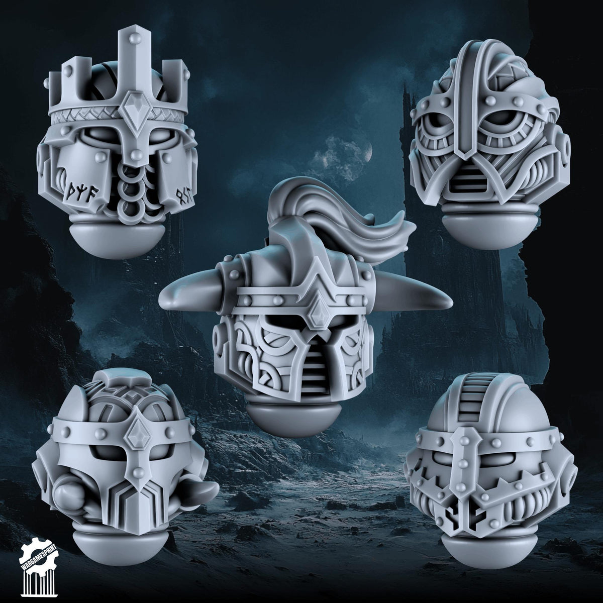 3d Printed Marine Viking Helmets x10 by Wargames Print