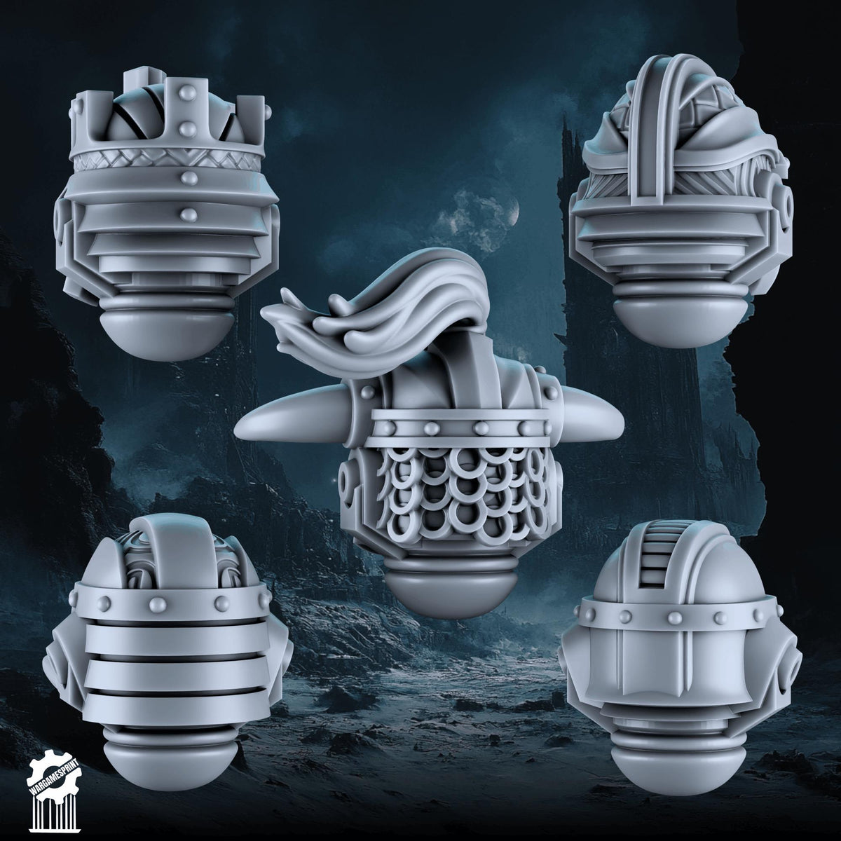 3d Printed Marine Viking Helmets x10 by Wargames Print