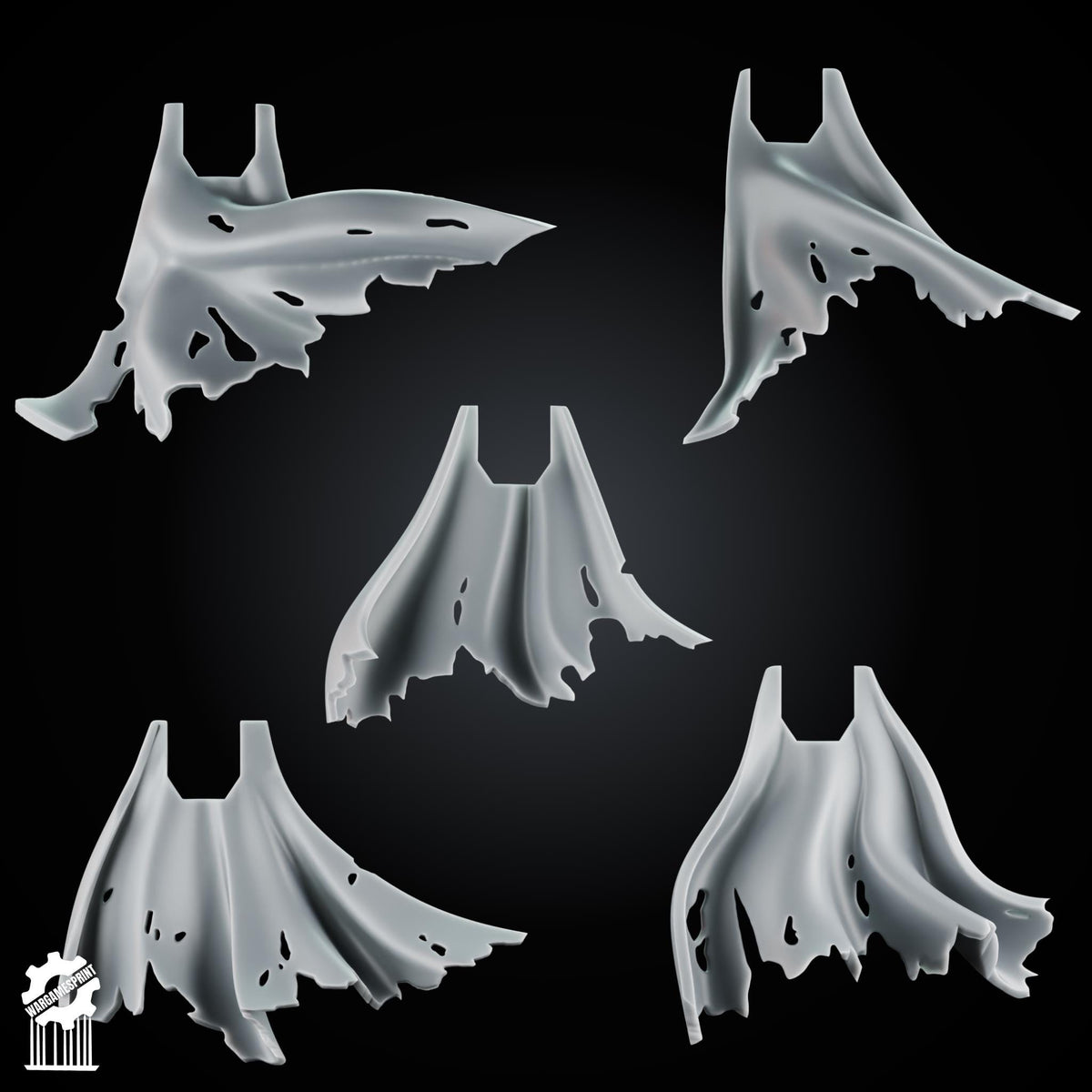 3d Printed Marine Battle Damaged Cloaks Set  x10 by Wargames Print