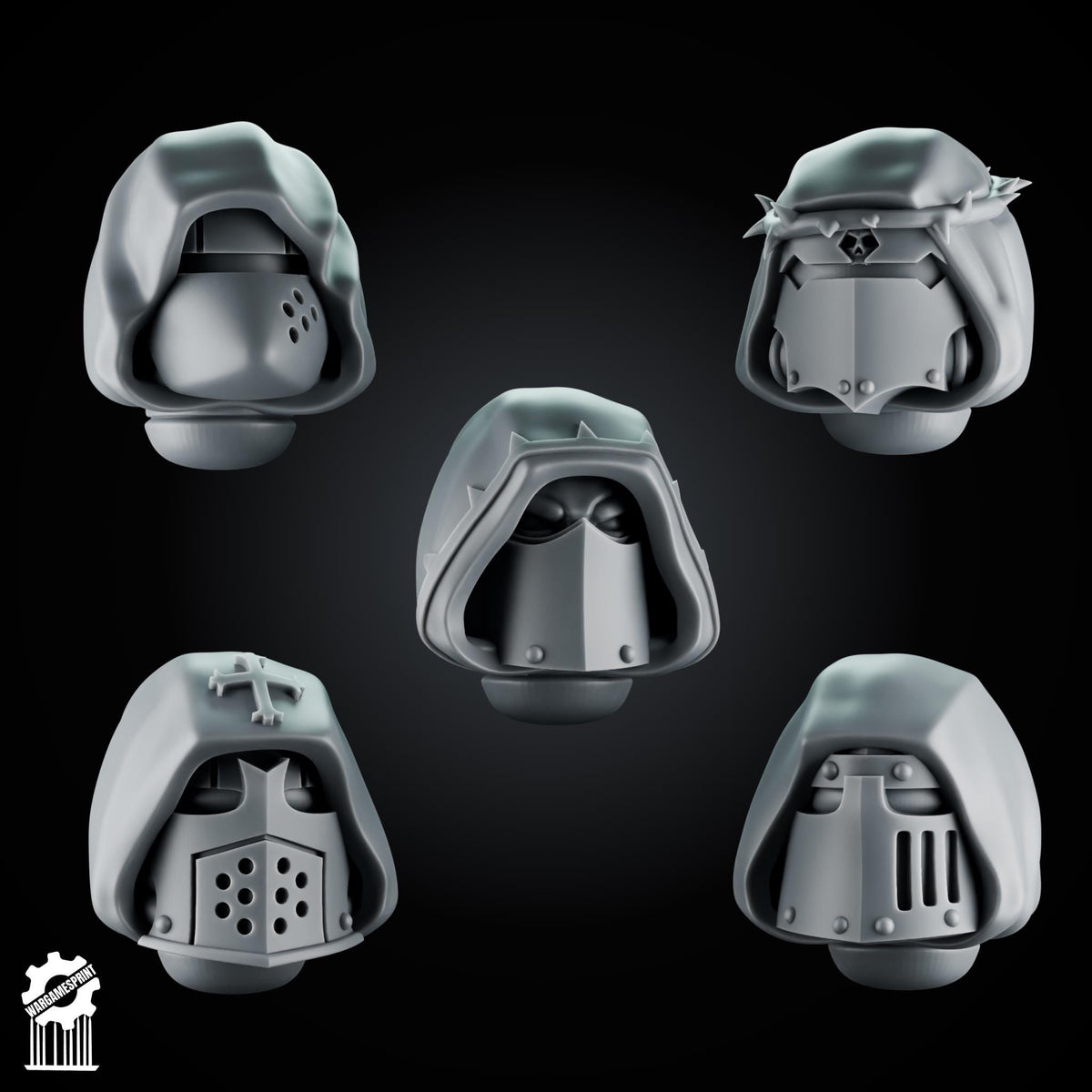 3d Printed Crusader Helmets Set #9 x10 by Wargames Print