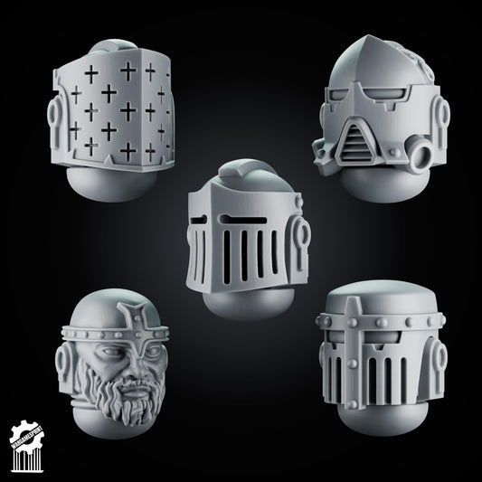 3d Printed Crusader Helmets Set #3 x10 by Wargames Print