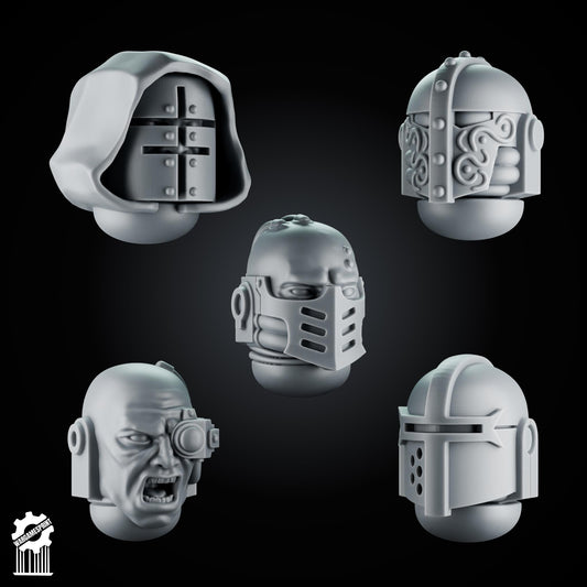 3d Printed Crusader Helmets Set #2 x10 by Wargames Print