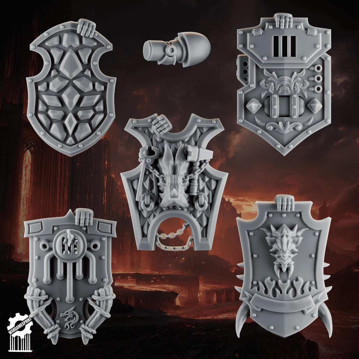 3d Printed Emberforge Shields x10 by Wargames Print