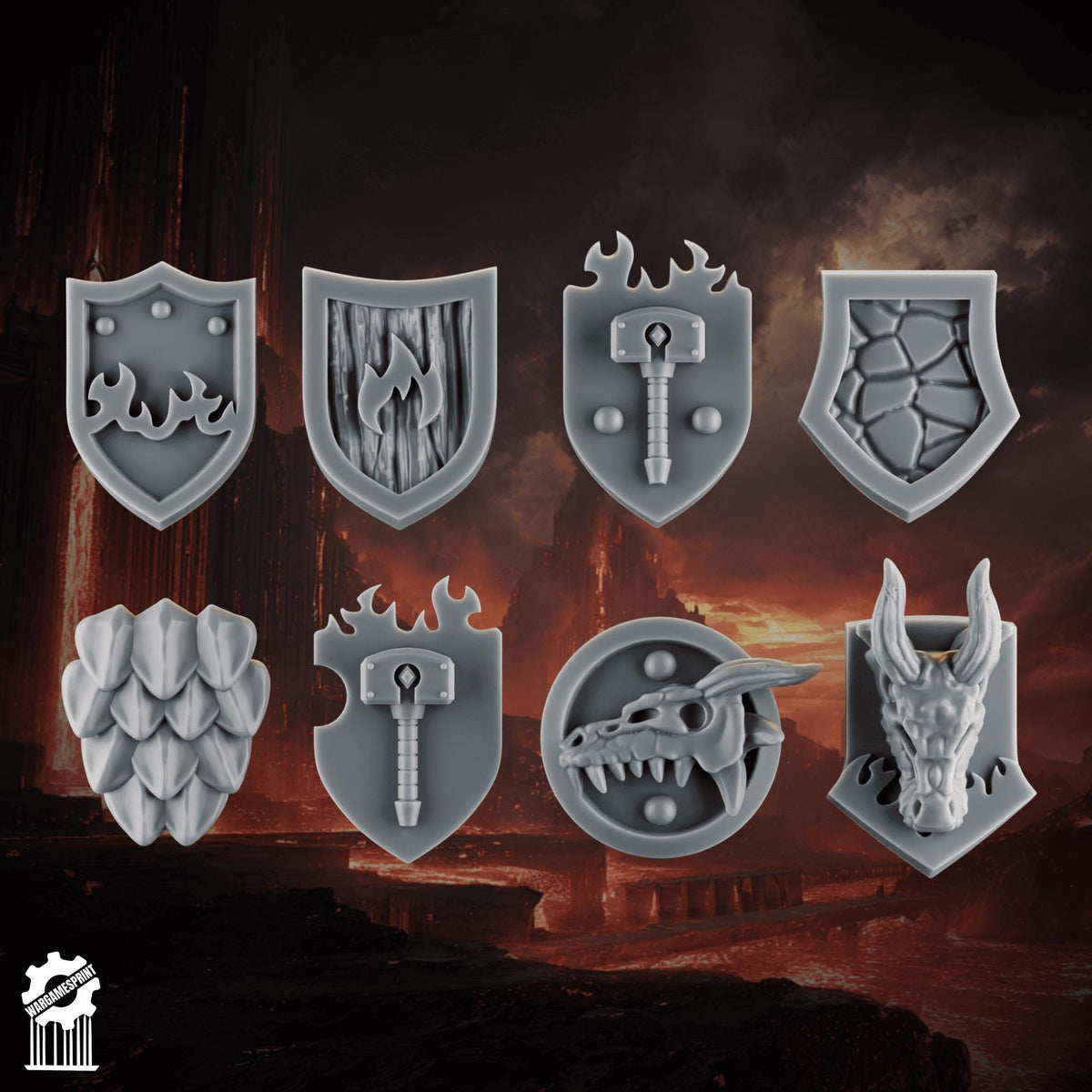 3d Printed Emberforge Shoulder Shields x16 by Wargames Print