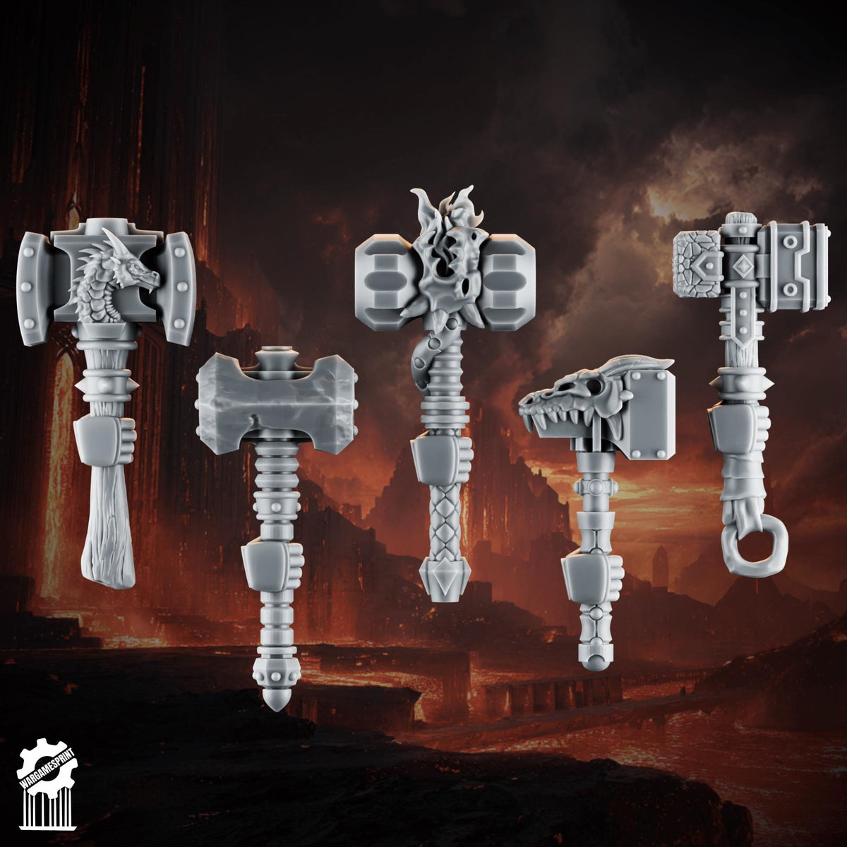 3d Printed Emberforge Hammers x10 by Wargames Print