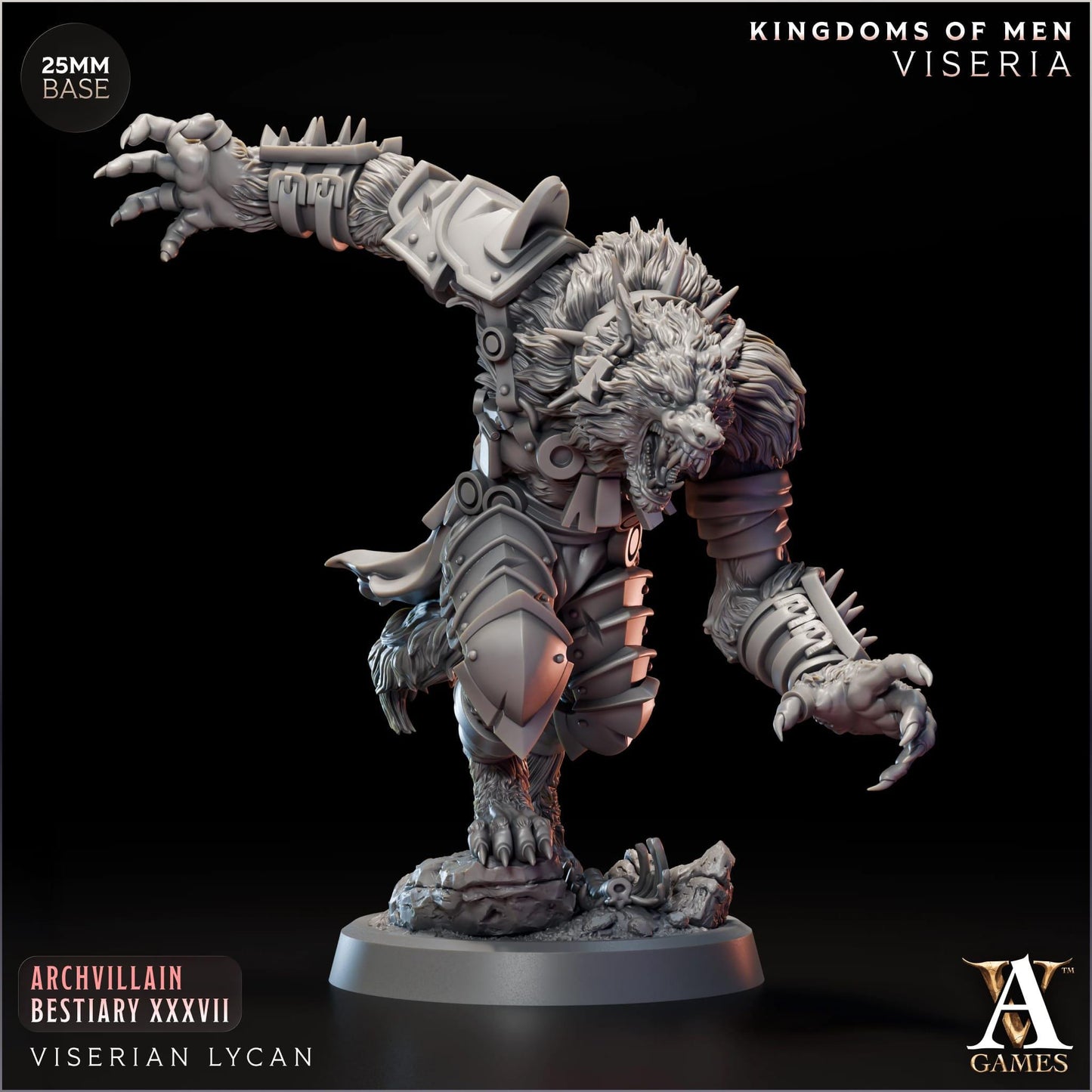 3D Printed Visereian Lycan by Archvillain Games