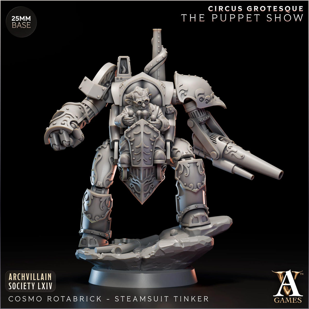 3D Printed Cosmo Rotabrick - Steamsuit Tinker by Archvillain Games