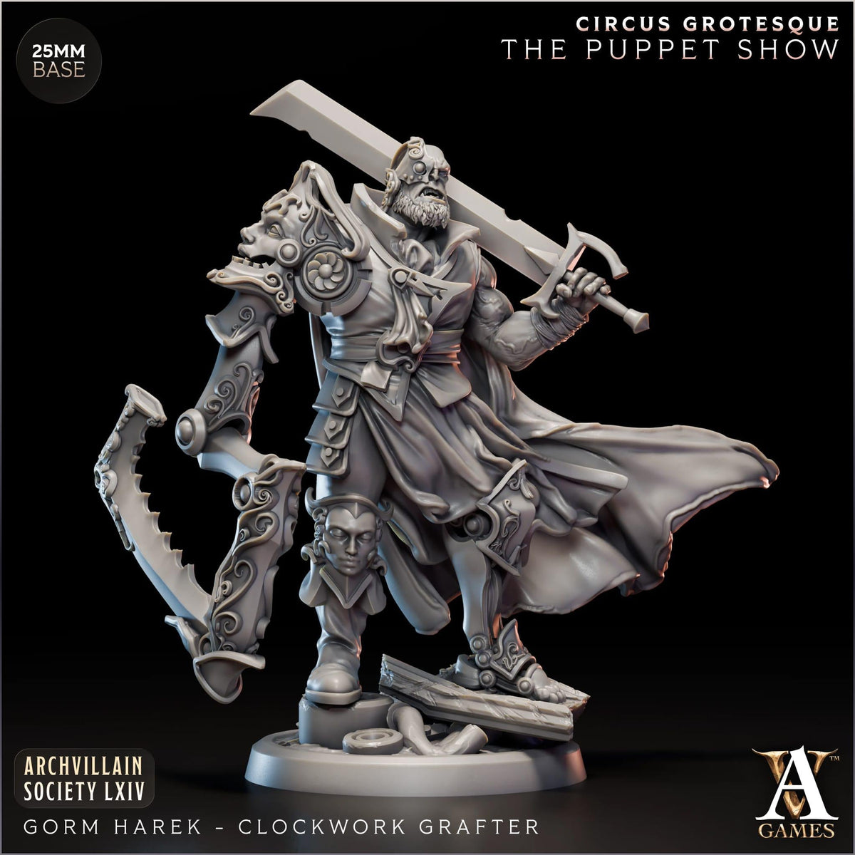 3D Printed Gorm Harek - Clockwork Grafter by Archvillain Games