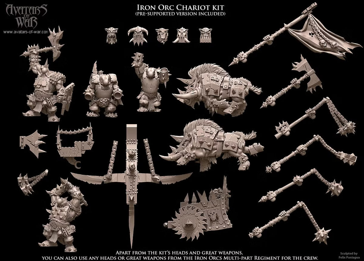 3D Printed Iron Orc War Chariot by Avatars of War