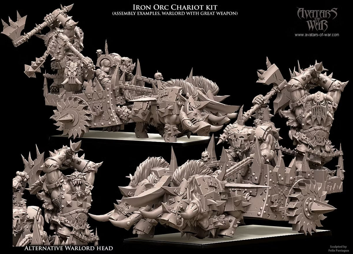 3D Printed Iron Orc War Chariot by Avatars of War