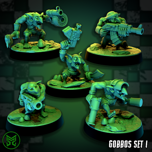 3d Printed Gobbo Crew Modular Set by Mekka Miniatures