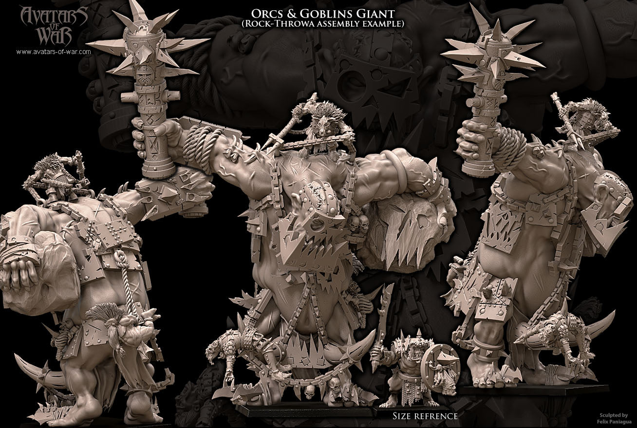 3D printed Orc and Goblin Giant by Avatars of War