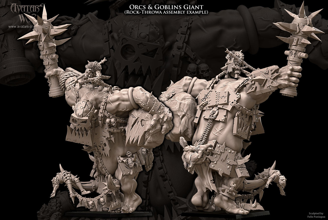 3D printed Orc and Goblin Giant by Avatars of War