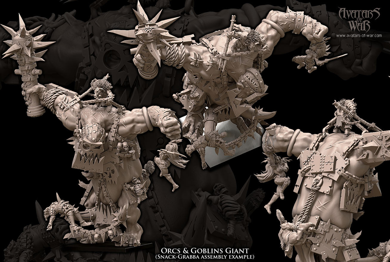 3D printed Orc and Goblin Giant by Avatars of War