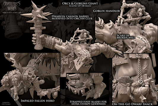 3D printed Orc and Goblin Giant by Avatars of War