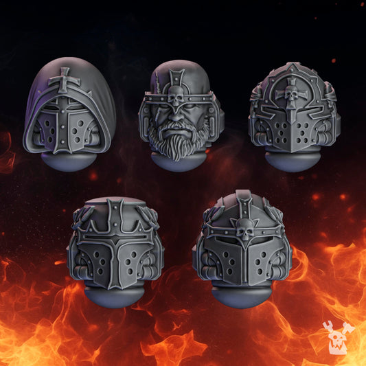 3D Printed Pactum Aeternum Crusader Heads x10 by DakkaDakka