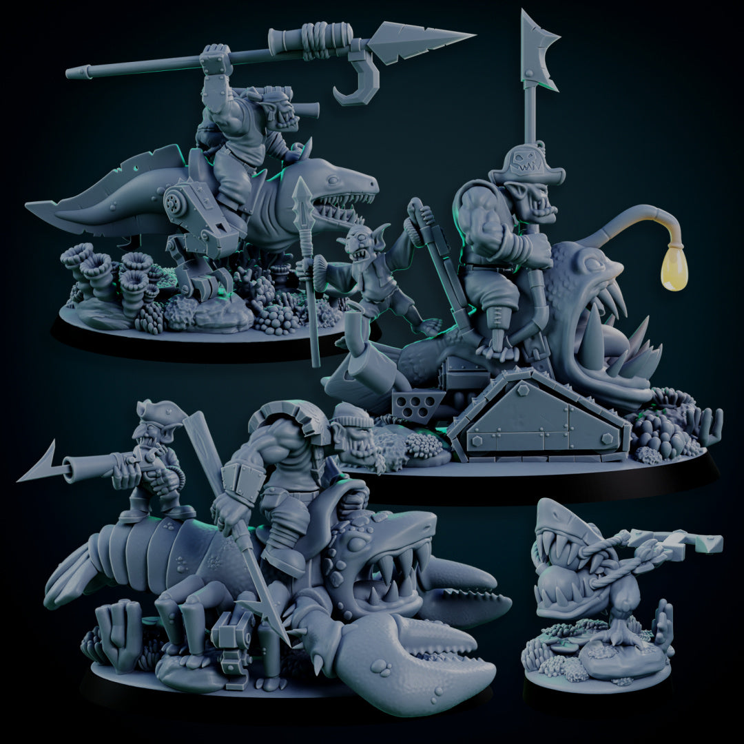 3d Printed Orc Chompa Riders x4 by Mekka Miniatures